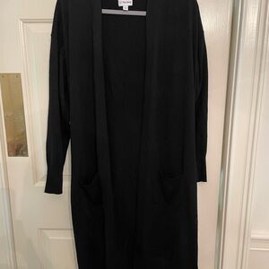 Black Knit Cardigan Sweater Open Front